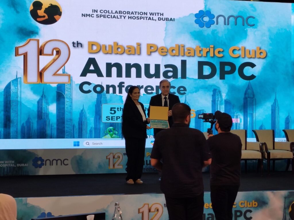 Dr Krupa Torne felicitated at the 12th Annual Dubai Pediatric Club Conference